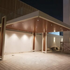 Night-Lit Modern Parking Canopy